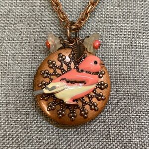 Bird Locket in Copper Tone